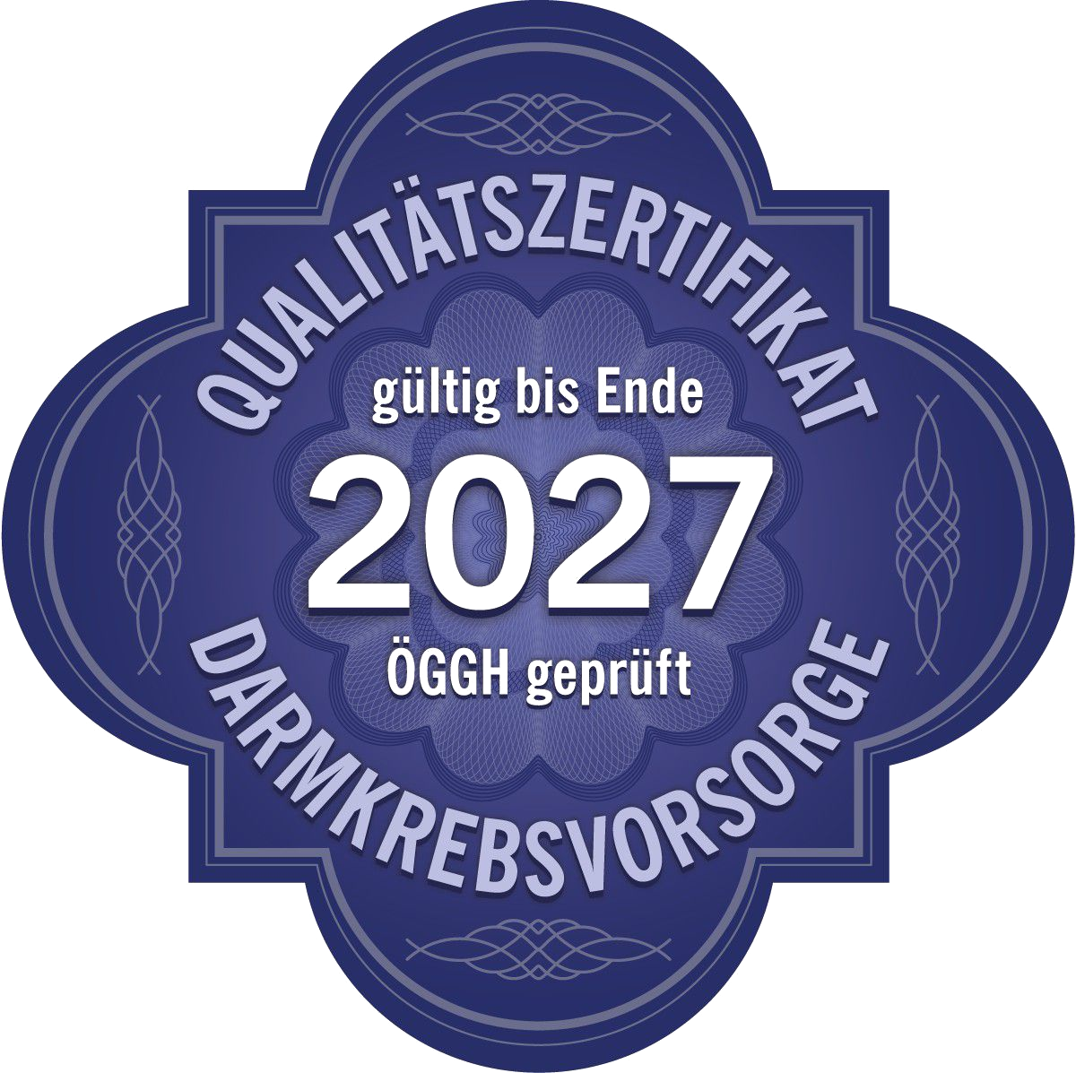 Qualitätszertifikat Darmkrebsvorsorge – ÖGGH geprüft, gültig bis Ende 2027
